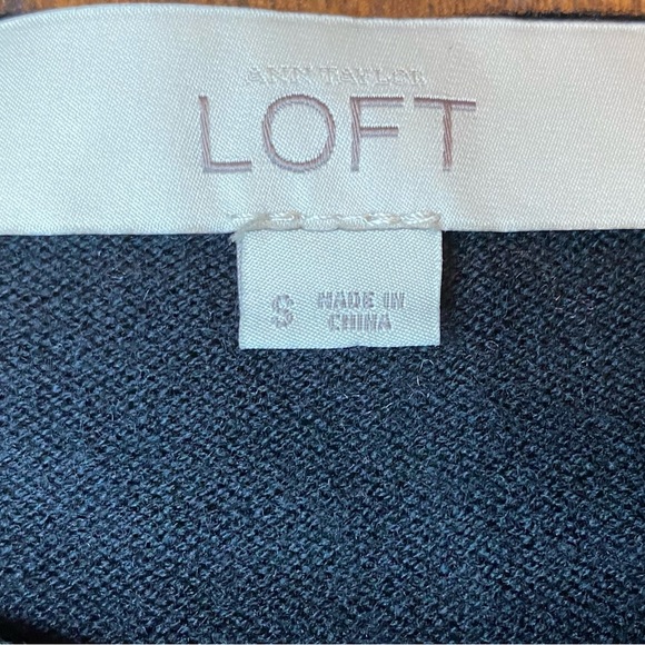 Ann Taylor Loft Black Gray Sweater Dress Sz Small - Picture 6 of 7